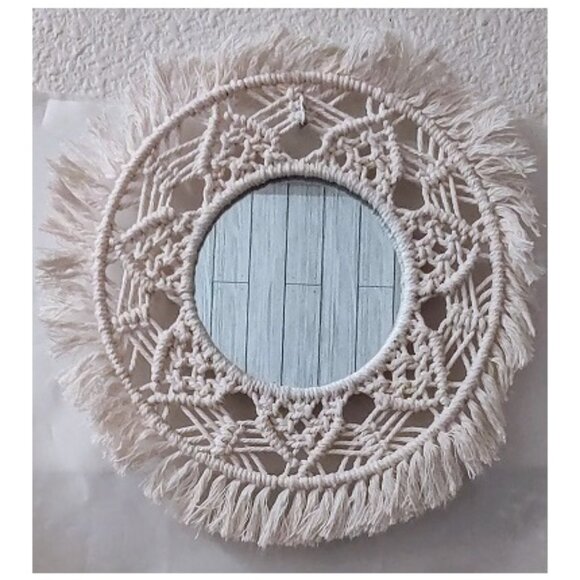 2 Boho Handmade Macrame Mirrors sold separately - Picture 2 of 8